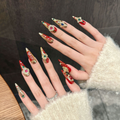 Royal Bridal Red & Gold Luxury Press-On Nails
